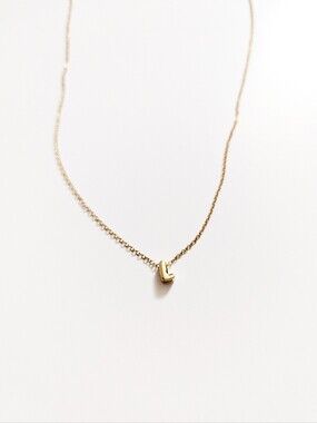 Tiny Bubble "L" Initial Letter Pendant Gold-plated Necklace